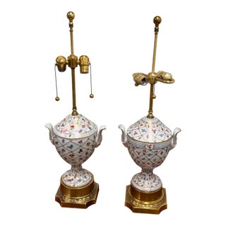 Frederick Cooper Vintage Porcelain Table Lamps, Pair For Sale