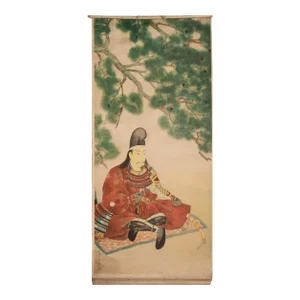 Pre-1940 Showa Era Japanese Printed Scroll "Seated Samurai"