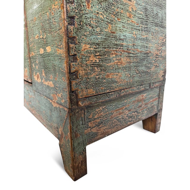 Antique Mongolian Teal Sideboard For Sale - Image 9 of 9