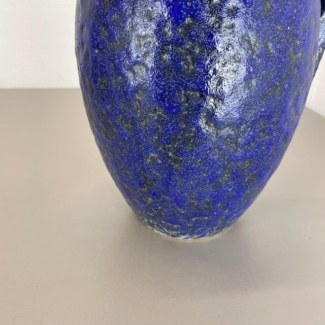 Ceramic Fat Lava Blue Floor Vase from Scheurich, Germany Wgp, 1970s For Sale - Image 7 of 18