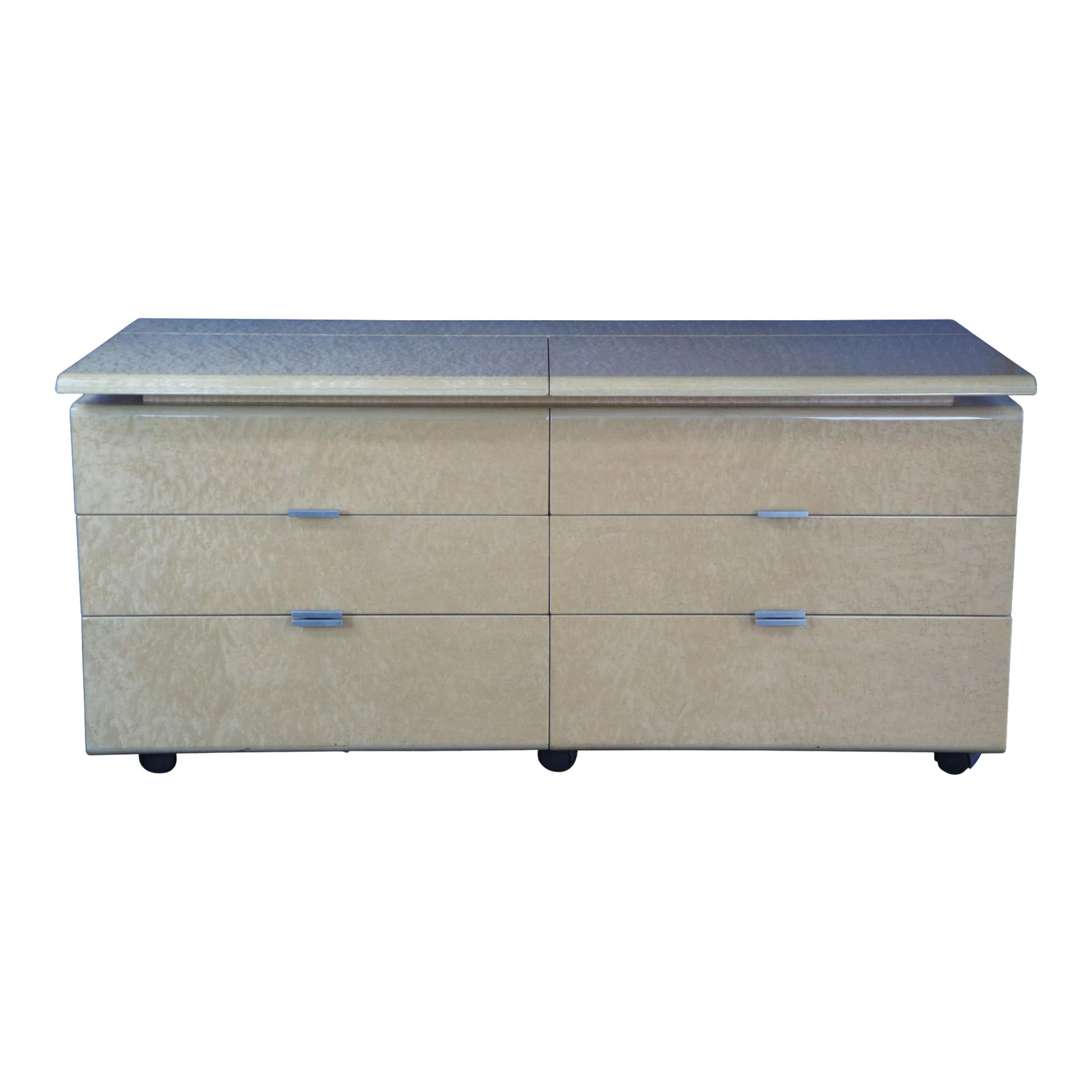 Giovanni Offredi Saporiti Italia Birdseye Maple Nightstands a Pair