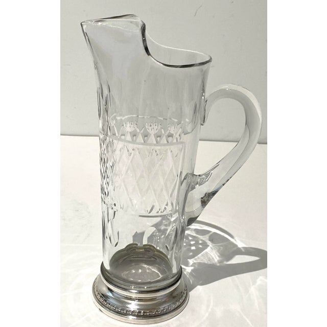 Vintage Glass and Sterling Pitcher with English Hallmarks and sterling imprint