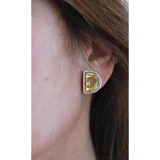 Lori Bonn Sterling Silver Citrine Clip on Earrings, Pair For Sale - Image 12 of 13