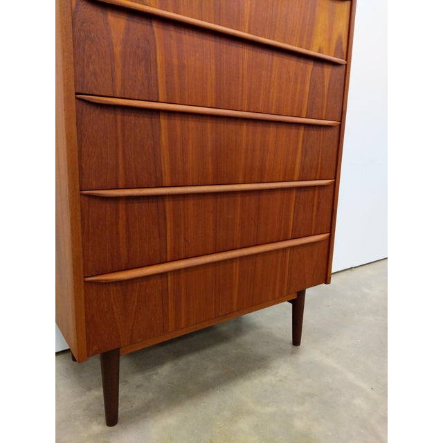 Wood Vintage Danish Mid Century Modern Teak Dresser For Sale - Image 7 of 7
