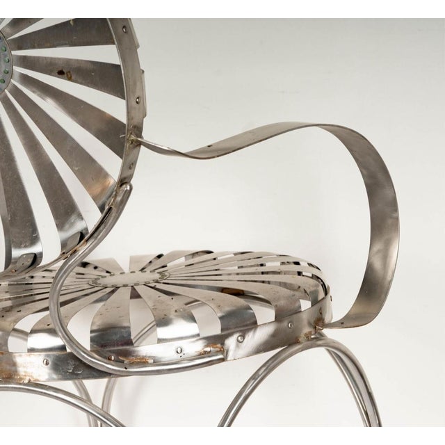 Metal Chrome-Style Custom Chairs Attributed to Francois Carre - Set of 2 For Sale - Image 7 of 11