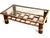 English Vintage Bamboo Coffee Table With Glass Top and Rattan Details For Sale - Image 3 of 10