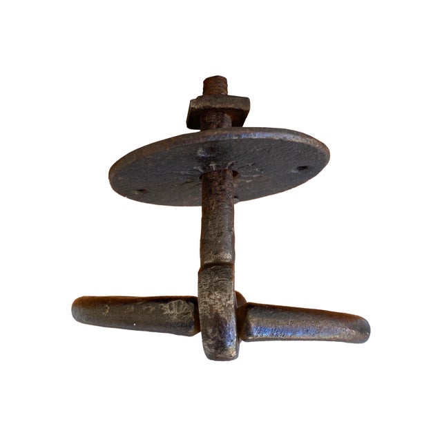Mid-Century Modern Vintage Heavyweight Iron Door Knocker or Door/Gate Pull For Sale - Image 3 of 8