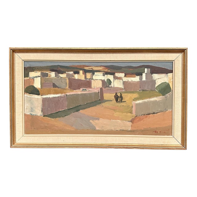 Rolf Norrman, Southern Village Landscape, 1950s, Oil Painting on Canvas, Framed For Sale