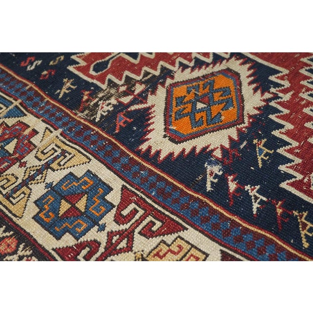 Traditional Antique Shirvan Caucasian Rug 3'7'' X 4'6'' For Sale - Image 3 of 11