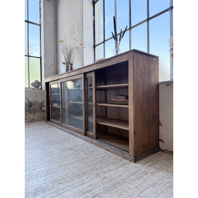Pine and Oak Sideboard with Glass Doors, 1950s For Sale - Image 11 of 18
