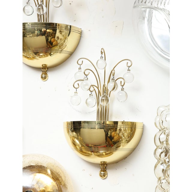Art Deco Crystal Ball Sconces - A Pair For Sale - Image 4 of 7