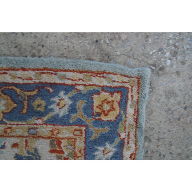 Textile Woolmark Hand-Tufted Oriental Floral Eva Area Rug Beige Blue 5' X 8' For Sale - Image 7 of 13