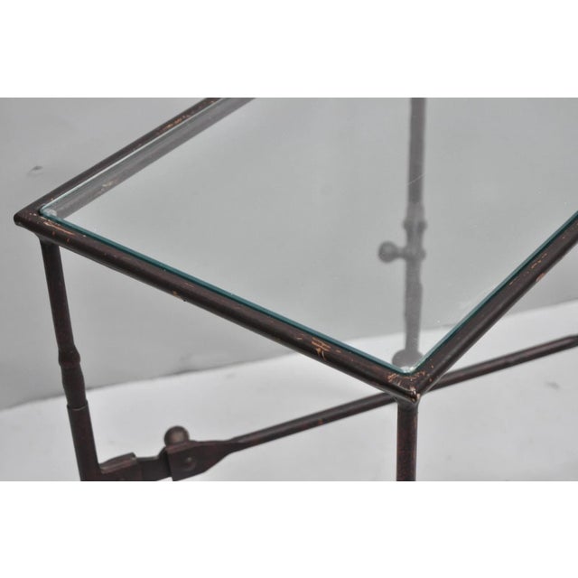 Late 20th Century Industrial Modern Giacometti Style Wrought Iron Side Table by Pottery Barn For Sale - Image 10 of 17