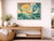 Mid-Century Modern Abstract Coastal Sunrise Painting, Geometric Ocean Art Print, 36″ × 24″ For Sale - Image 3 of 7