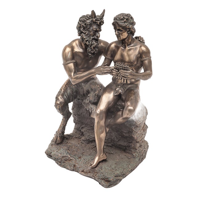 Sculpture of Pan and Daphnis in Bronze & Resin, 2008 For Sale
