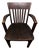 Antique 1920s Heywood-Wakefield Wood Banker's Armchair For Sale