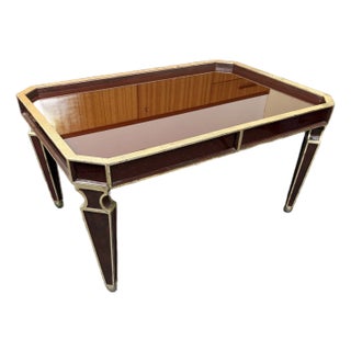 Modern Wood and Aged Gold Cocktail/Coffee Table by Henredon For Sale