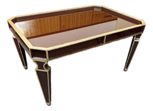Modern Wood and Aged Gold Cocktail/Coffee Table by Henredon