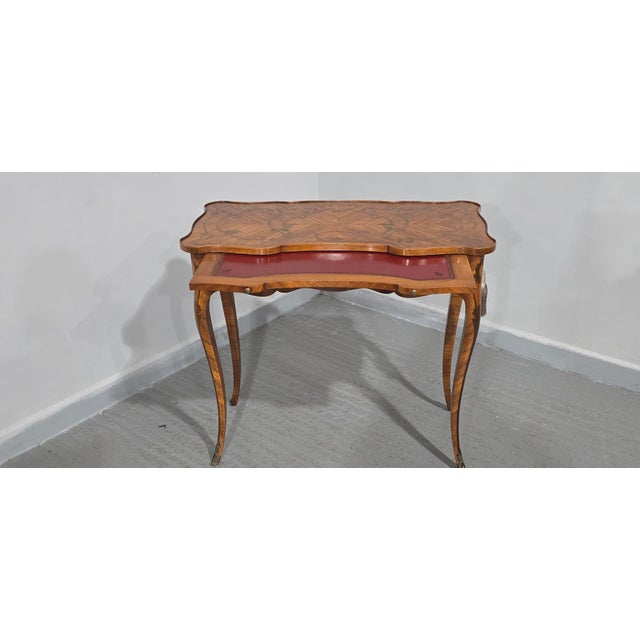 1920s Small French Marquetry Writing Table, 1920 For Sale - Image 5 of 15