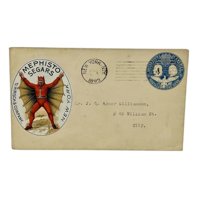 Columbian Exposition Mephisto Segars Advertising Envelope (1893) For Sale