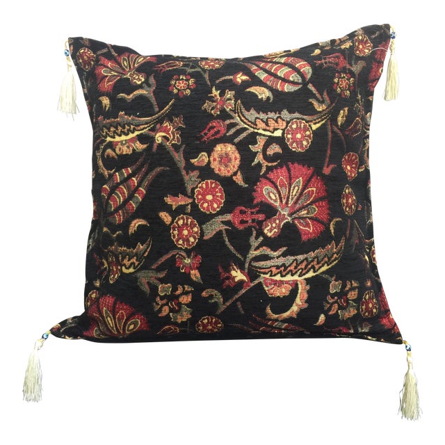 Kilim Pattered Black 17"x 17"Pillow Cover Chairish