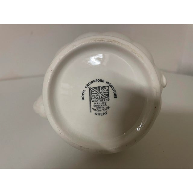 Mid 20th Century Vintage English Ironstone Coffee Pot - Royal Crownford - Wheat Pattern For Sale - Image 5 of 8