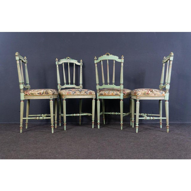 Object: Set of four chairs Era & style: Louis XVI style - 19th to 20th century Features - Set of four elegant and...