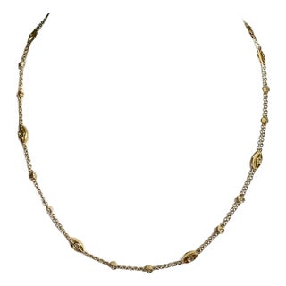 14k Yellow Gold "Evil Eye" Necklace With White Diamonds by Gabriel & Co. For Sale