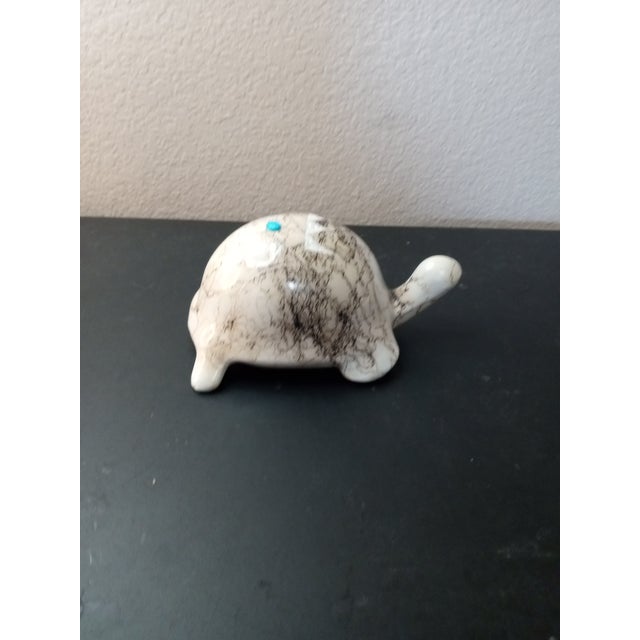 Ceramic 1970s Artist Signed Horse Hair Raku Tortoise Figurine For Sale - Image 7 of 7