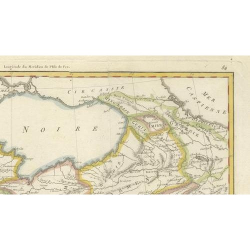 Paper Antique Map of Turkey in Asia, Middle East and Persia, Bonne, 1780s For Sale - Image 7 of 11