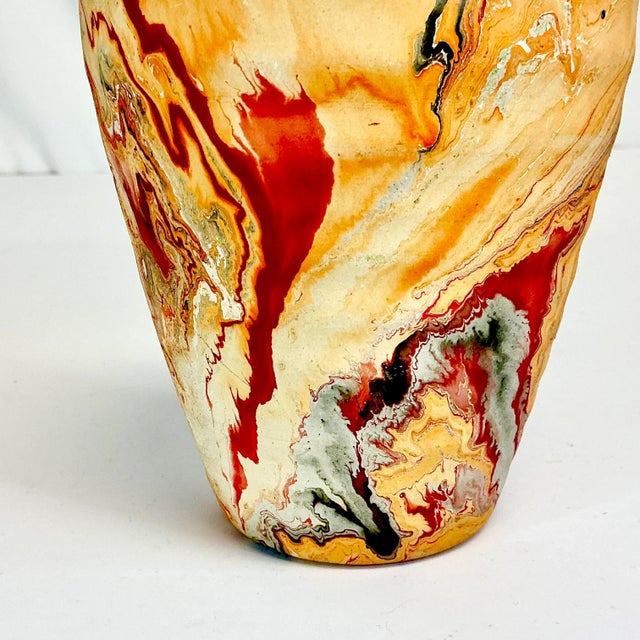 Ceramic 1970s Vintage Americana Southwestern Boho Chic Nemadji Studio Pottery Vase For Sale - Image 7 of 11