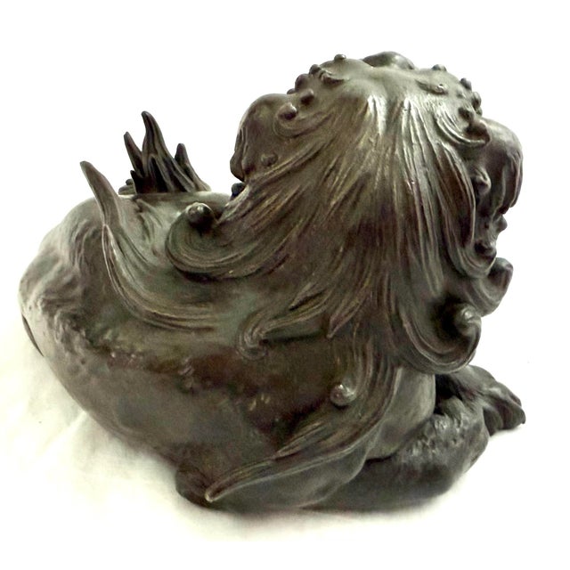 Metal A Very Fine 19th C. Japanese Meiji Bronze Foo Dog For Sale - Image 7 of 9