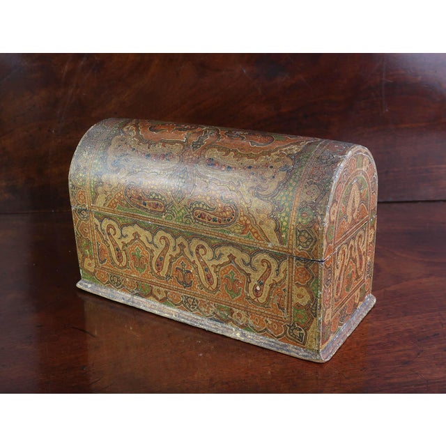 Antique Kashmiri Dome Topped Stationary Box, 1880 For Sale - Image 4 of 11