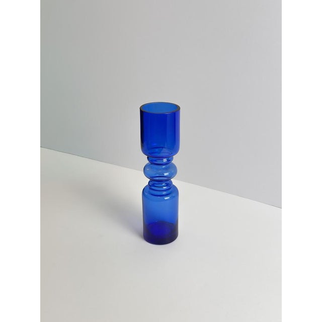 Cobalt Blue Glass Vase by Nanny Still, 1970s For Sale - Image 6 of 10