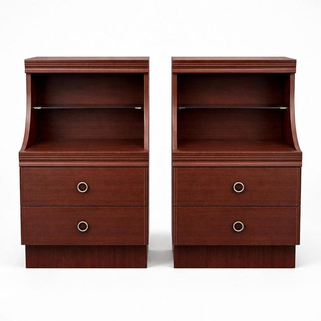 Vintage Mahogany and Formica Bedside Cabinets, Set of 2 For Sale - Image 3 of 8