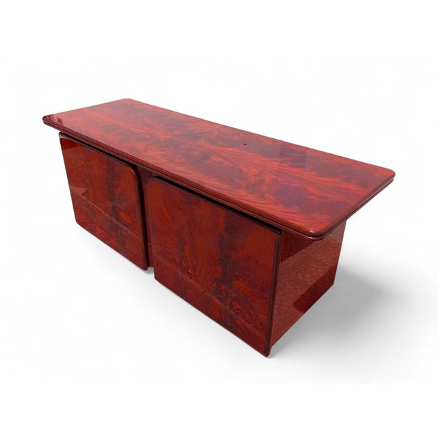 This refined 1950s furniture set, in true art deco style, is an excellent example of italian cabinetmaking of the period....