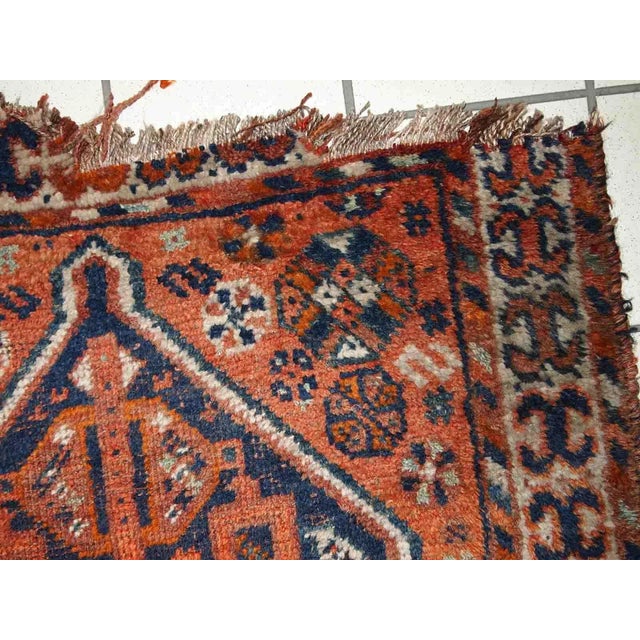 1900 - 1909 1900s Handmade Antique Persian Shiraz Distressed Rug For Sale - Image 5 of 10