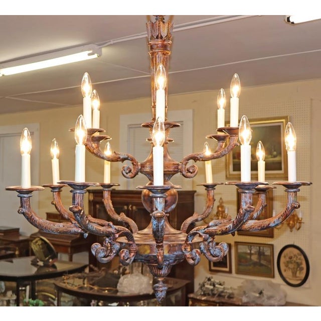 French Style Bronze 18 Light Chandelier by Mariner Model 18430 Royal Heritage For Sale - Image 4 of 17