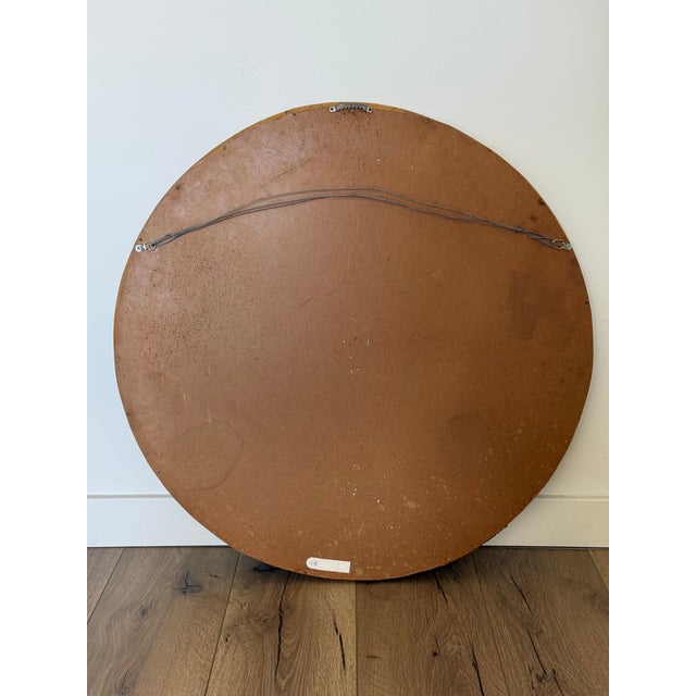 Vintage Rattan Round Mirror - Large Boho Style For Sale In San Diego - Image 6 of 6