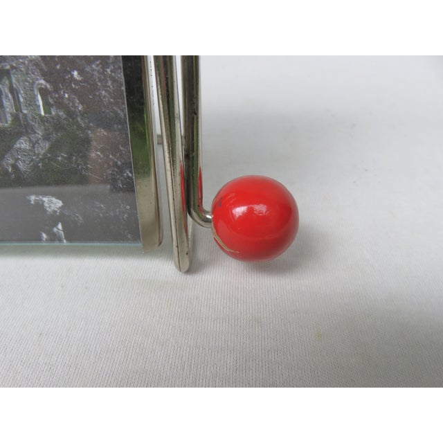 Red Bauhaus Nickel-Plated Picture in Wood, 1920s For Sale - Image 8 of 15