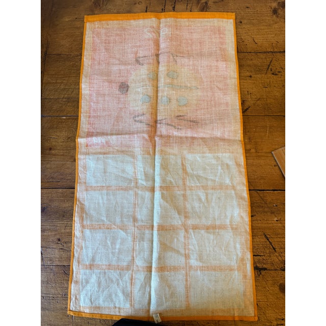 Orange Vera Neumann Linen Tea Towel Calendar, 1972, Ladybug Design For Sale - Image 8 of 9