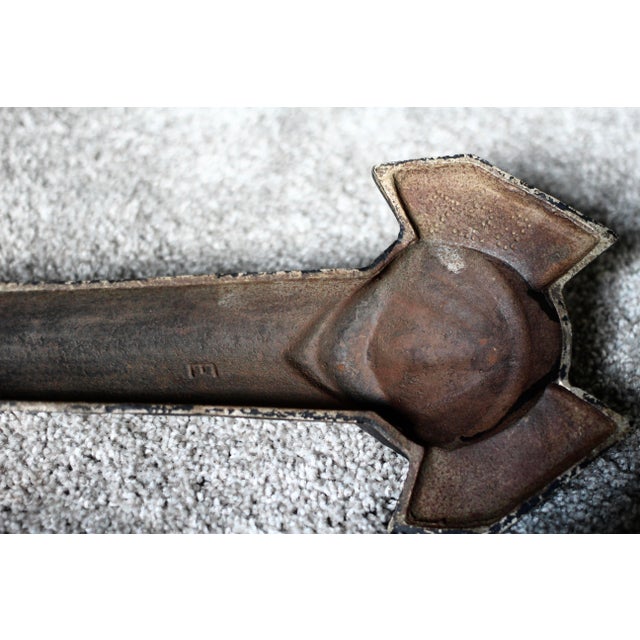 Art Deco Cast Iron Andirons From the Early 20th Century- Set of 2 For Sale - Image 11 of 11