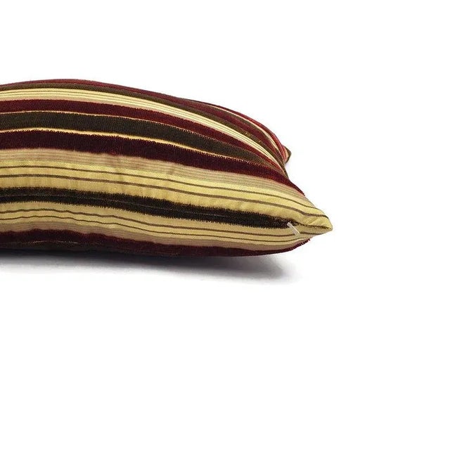 Contemporary Stroheim Fitzory Stripe in Currant Lumbar Pillow Cover For Sale - Image 3 of 7