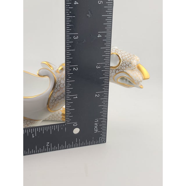 Rare Herend Hand Painted Dragon Dish #7760 - 11 1/4" Long Hand Signed by Artist Vecsey Tamas For Sale - Image 13 of 14