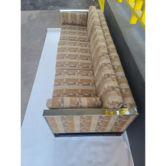 Chrome Milo Baughman Chrome Frame Sofa For Sale - Image 8 of 13