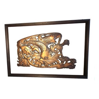 Art Nouveau Koi Carp Relief, 1890s For Sale