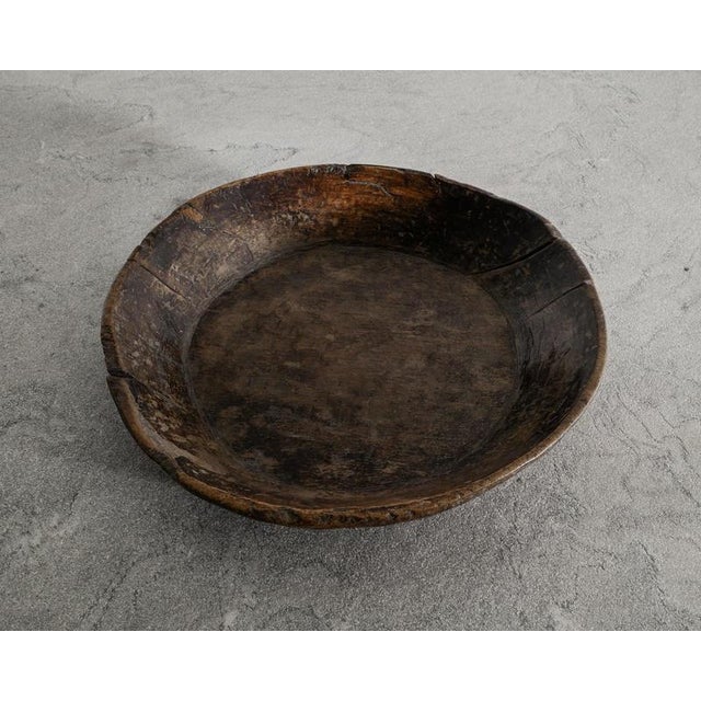 Antique French Wooden Oak Bowl, 1800s For Sale - Image 4 of 6