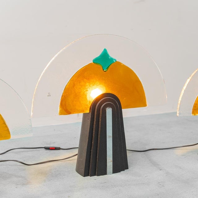 1980s Murano Glass Lamps by Gambarro and Poggi, 1980s, Set of 3 For Sale - Image 5 of 11