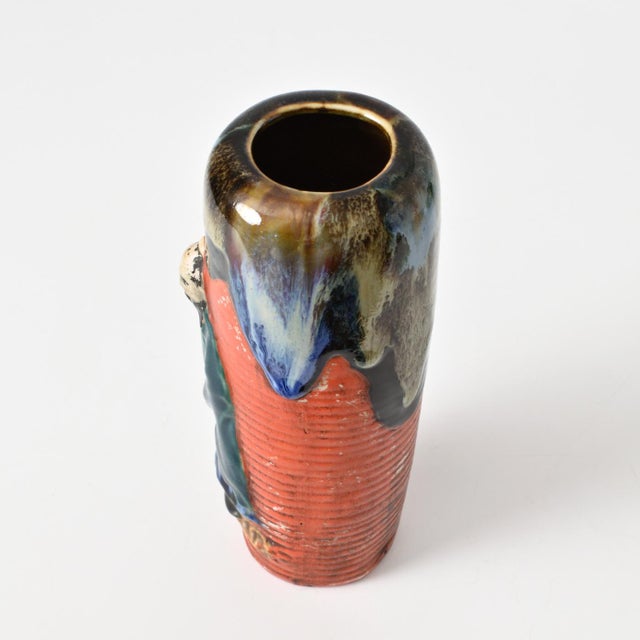 Ceramic Japanese Drip Glaze Vase from Sumida Gawa, 1920s For Sale - Image 7 of 14