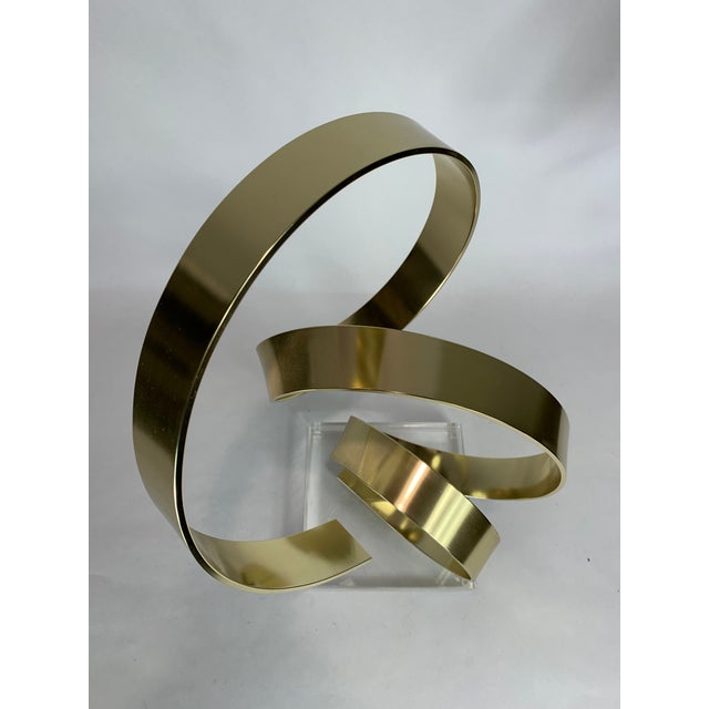 Late 20th Century Late 20th Century Abstract Gold Aluminum Ribbon Sculpture by Dan Murphy For Sale - Image 5 of 9